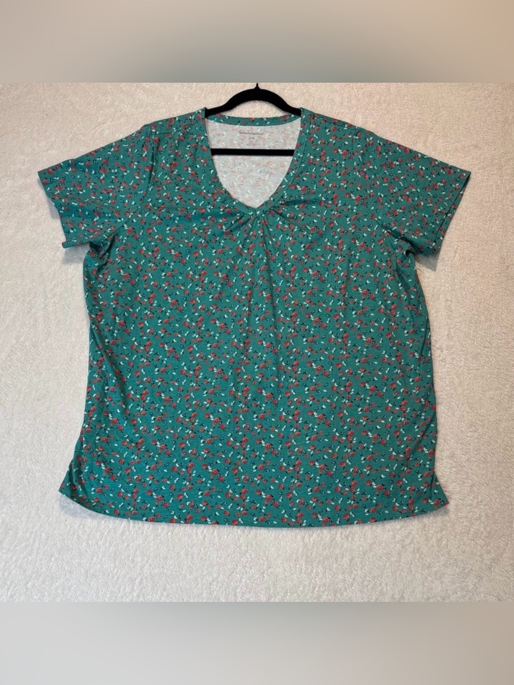 Woman Within Floral Short Sleeves Tee Size 26/28 Multicolor